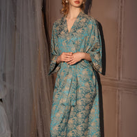 Ice Fiber Fabric Women's Summer Sexy Mid-Sleeve Sleep Robe