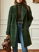 Women'S Vintage Plaid Coat with a Lapel