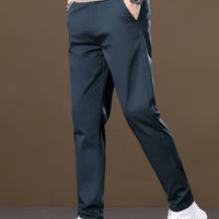 Men's Slim Fit Straight-Leg Dress Pants - Stretch Comfort