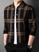 Men's Plaid Casual Cardigan Sweater Jacket – Long-Sleeve Lapel Knitwear for Spring & Autumn