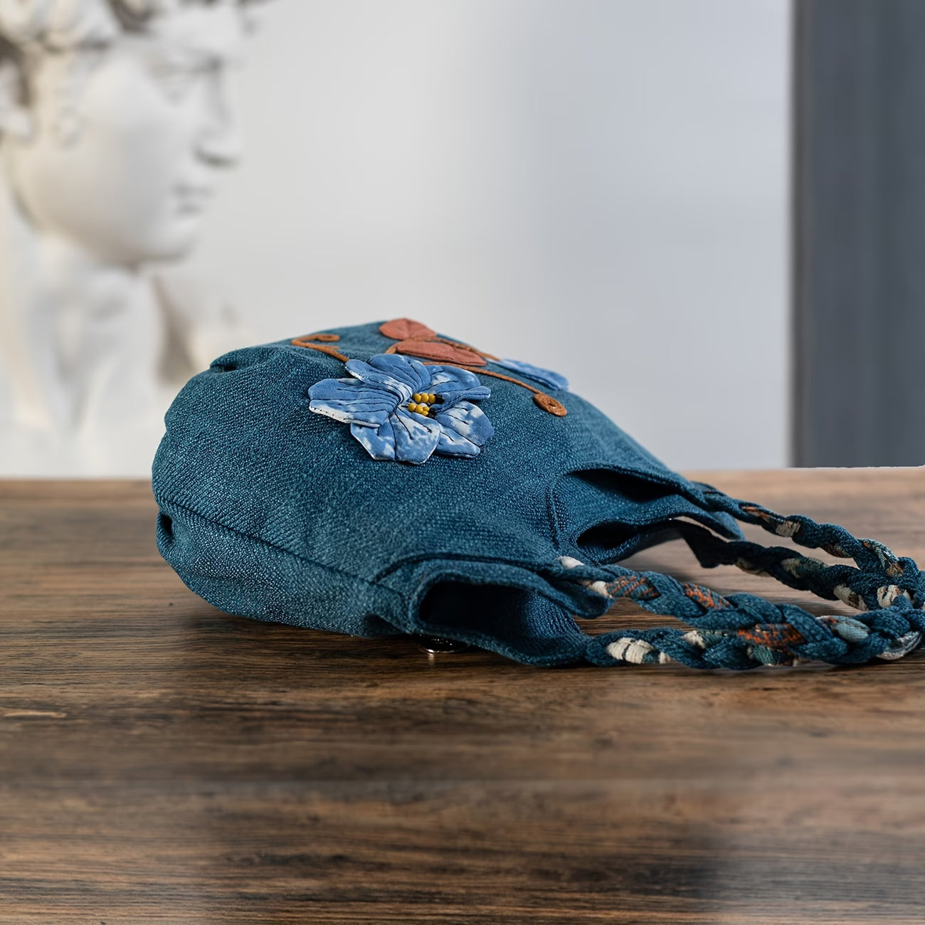 Bohemian Handmade Tie-Dye Floral Handbag