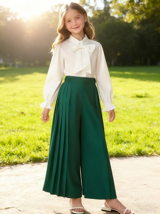 2pcs Girls' Korean Outfit - Winter Warm Korean Drama