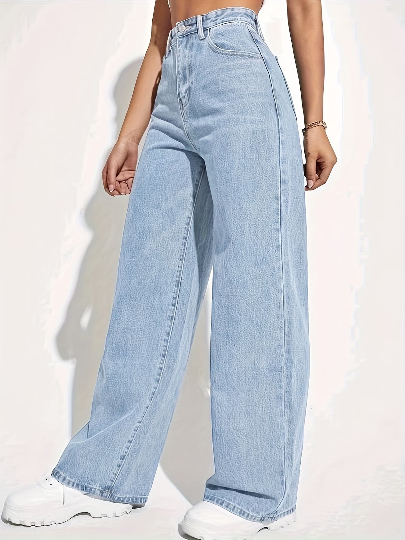 Women's Fashionable Stretchy Washed Denim Long Pants