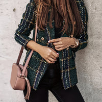 Developing a Brand New Autumn And Winter Casual Tweed Elegant Checkered Blazer for Women