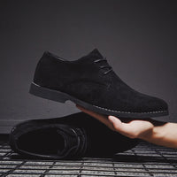 Men's British Style Low-Top Business Casual Shoes - Lace-Up
