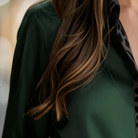 Elegant Women'S Spring/Fall Satin Shirt | Color Block Long Sleeve, Lapel Collar, Slim Fit