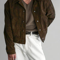 Men's Trendy Vintage Style Workwear Jacket, Versatile Daily Commute and Streetwear Coat