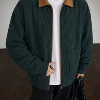 Men's Corduroy Color-Block Suit Jacket – Retro Casual Versatile Outerwear