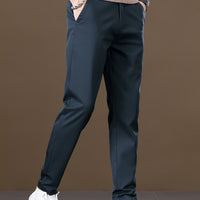 Men's Slim Fit Straight-Leg Dress Pants - Stretch Comfort