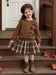 2pcs Girls' Sweatshirt Set, Trendy and Fashionable with Bow Decoration