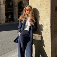 Women's Solid Color Casual Long Sleeve Suit Set