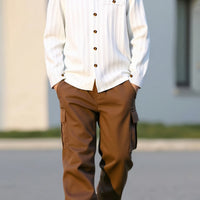 Boys' Spring/Autumn New Long-Sleeve Top and Casual Pants Set, Suitable for 8-1 Old Boys