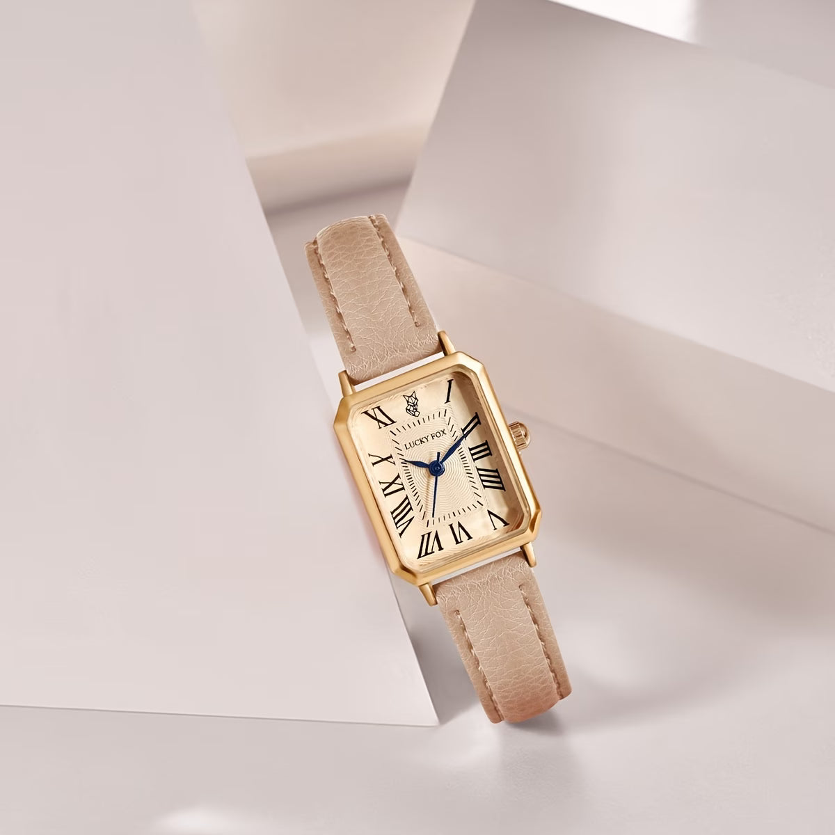 LUCKYFOX Women's Elegant Vintage Square Roman Numeral Quartz Watch