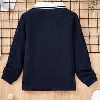 Boys' Shirt, Casual Preppy Style Long Sleeve T-Shirt