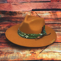 Hand-Sewn Needle Personalized Feather Outdoor Unisex Felt Hat