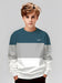 New Color-Blocked Design Print Fashionable Casual Round-Neck Sweatshirt