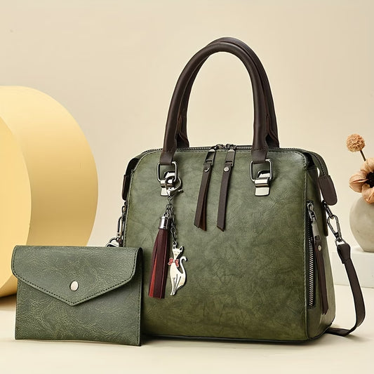 2pcs Versatile New Women'S Bag Set, Stylish, Elegant, And Vintage Shoulder Crossbody Bags
