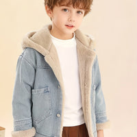 Boys' Warm Winter Hooded Jacket with Pockets