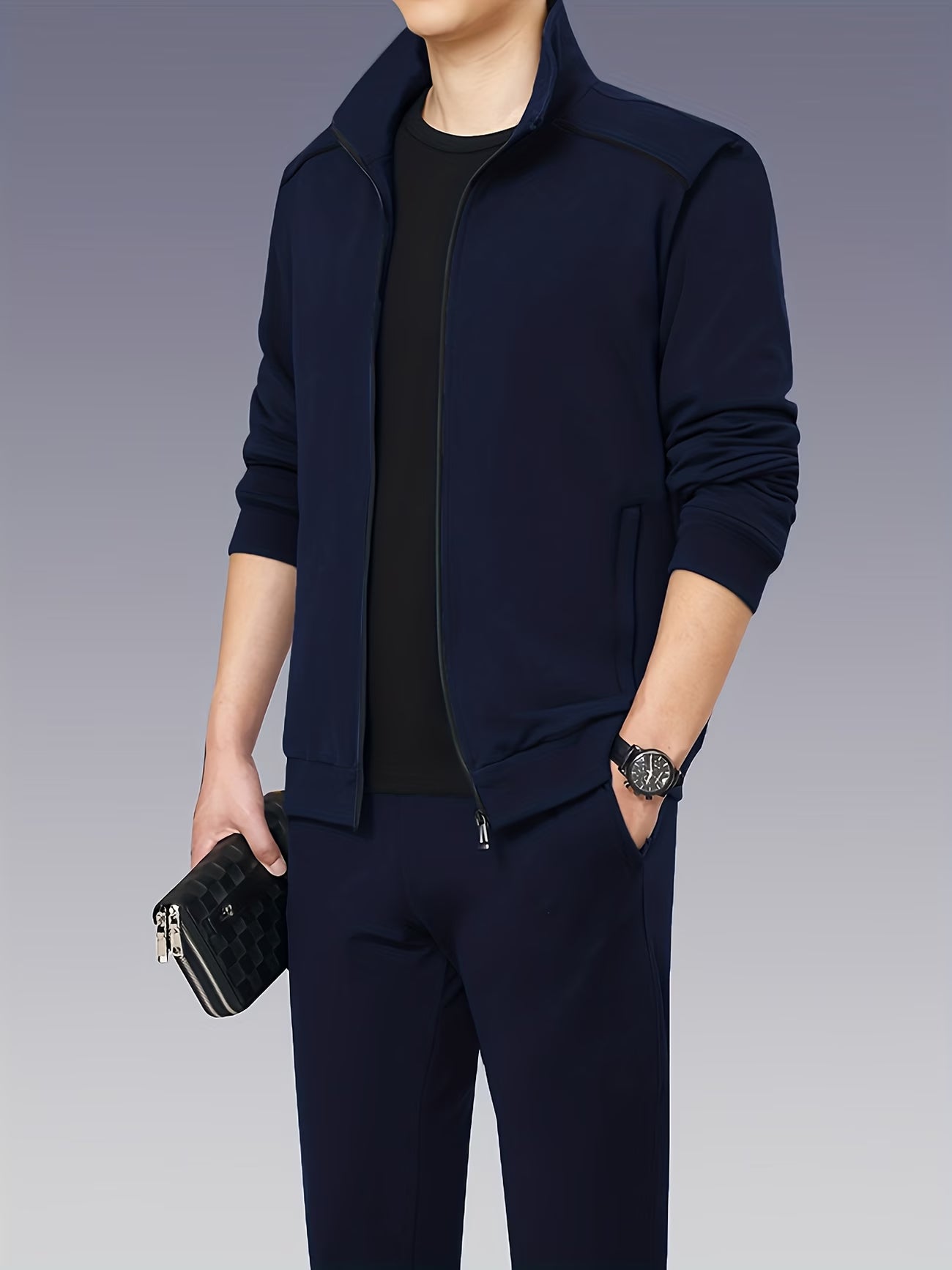 Men's Spring/Autumn New Casual Zip-Up Sweatshirt Sportswear Set