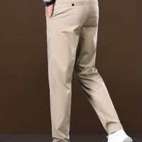 Men's Slim-Fit Stretch Dress Pants - Straight-Leg Business Casual