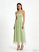 Women's Elegant Mesh Splicing Ruched A-Line Dress – Spaghetti Strap Smocked Bridesmaid Dress