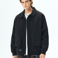 Men's Elegant Color Block Casual Work Jacket – Lapel Collar Couple Style Outerwear