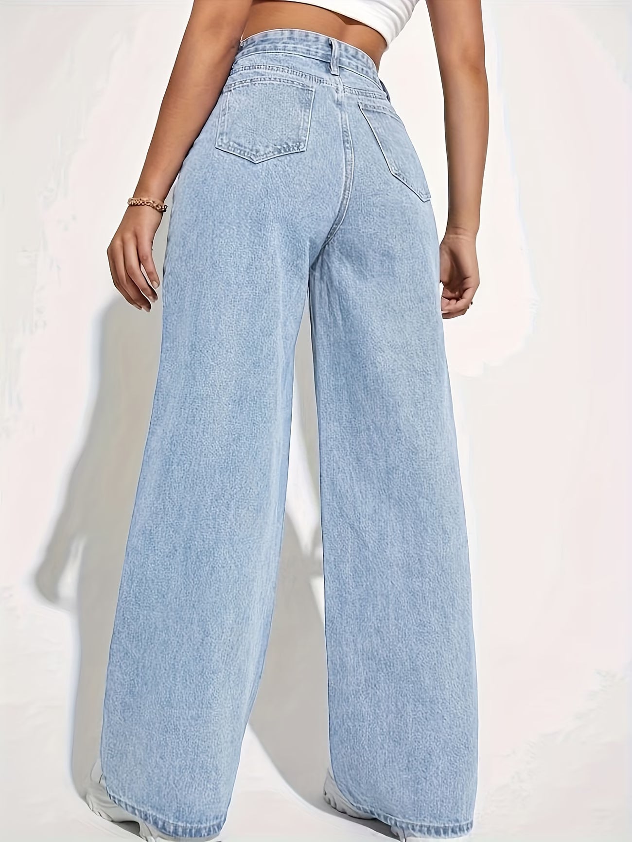 Women's Fashionable Stretchy Washed Denim Long Pants