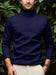 Men's Solid Color Turn-Down Collar Knit Sweater - Autumn/Winter
