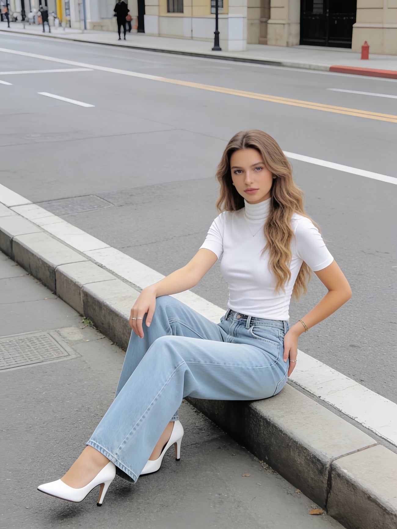 Women's Fashion Casual Wide-Leg Flare Jeans