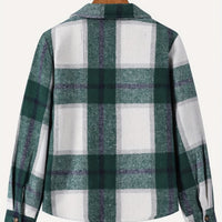 Boys' Plaid Flannel Shirt Jacket with Flap Pockets and Double Pockets
