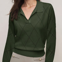 Elegant And Versatile Loose-Fit Women'S Polo Neck Long-Sleeve Sweater for Commuting