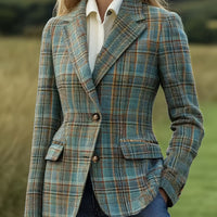 Spring/Autumn New Plaid Vintage Blazer for Women