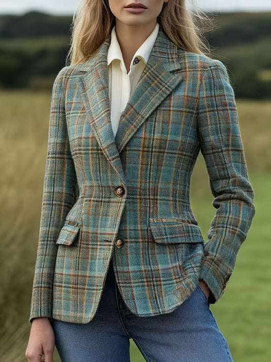 Spring/Autumn New Plaid Vintage Blazer for Women