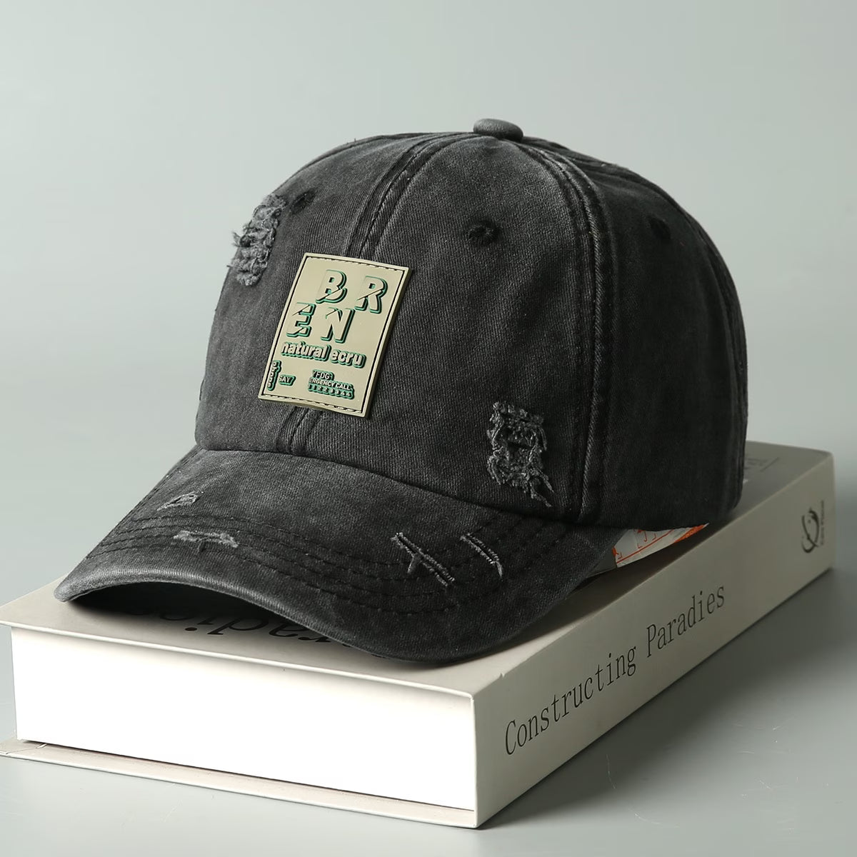 Fashionable washed retro perforated baseball cap for women