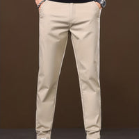 Men's Slim-Fit Stretch Dress Pants - Straight-Leg Business Casual