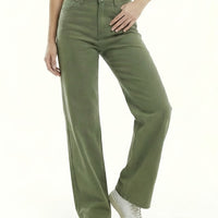 Women's Stretch Wide Leg Jeans - High Waist Loose Fit Denim Pants Casual & Office Wear