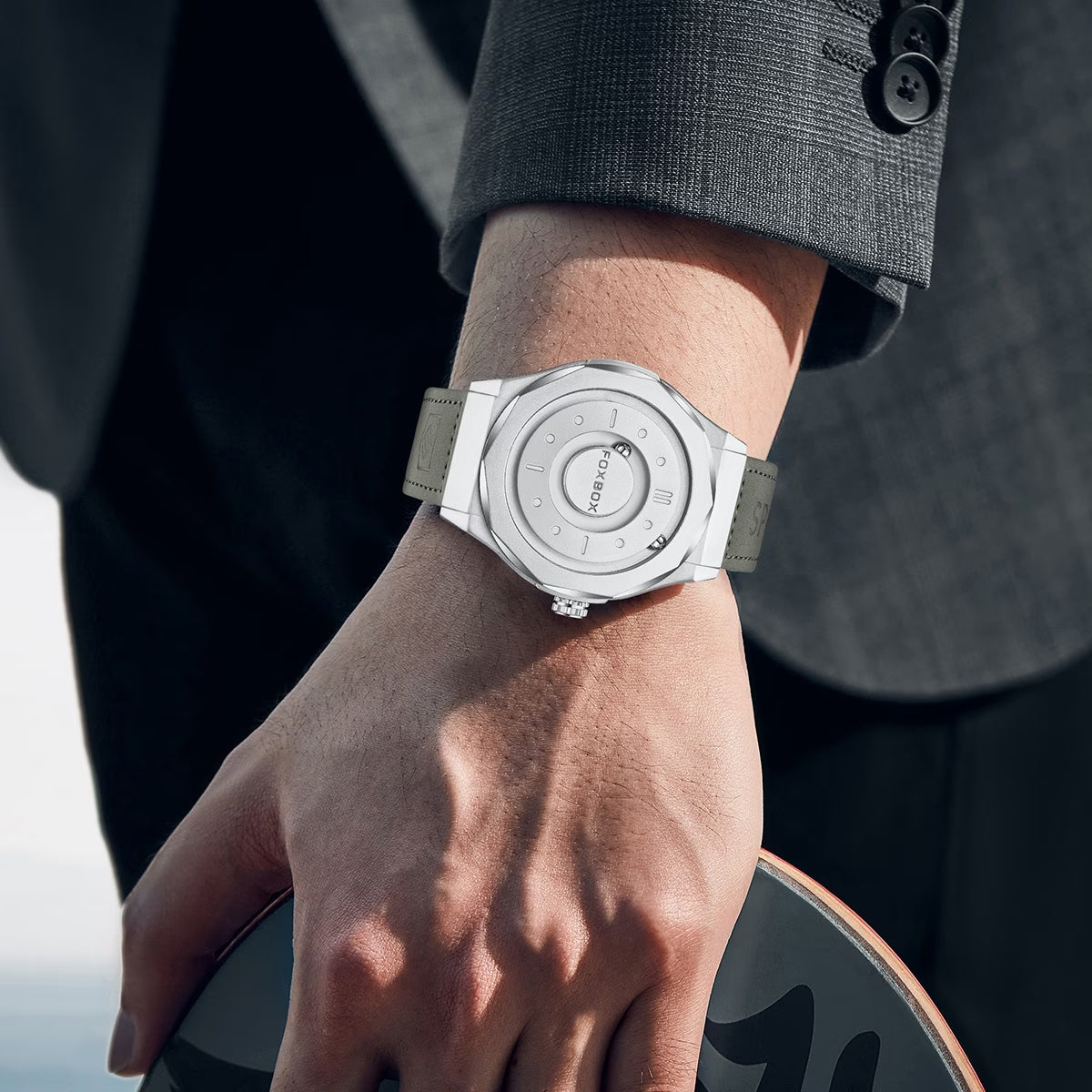 FOXBOX Fashionable Men's Watch - Business & Sports Dual-Track Design