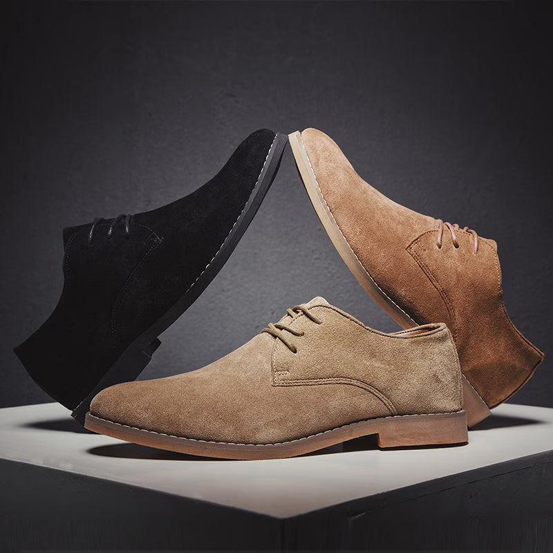Men's British Style Low-Top Business Casual Shoes - Lace-Up