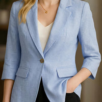 2026 Spring/Summer Women'S Chic Lightweight Breathable Three Quarter Sleeve Blazer