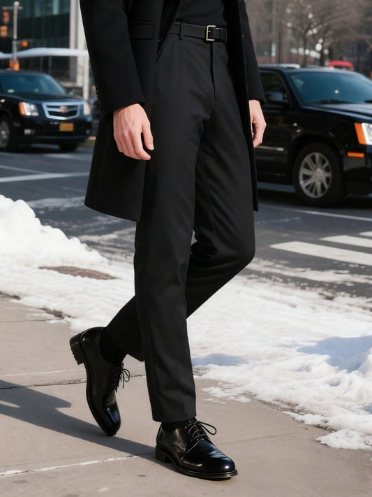 Men'S Heavy-Duty Fleece-Lined Business Pants