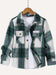 Boys' Plaid Flannel Shirt Jacket with Flap Pockets and Double Pockets
