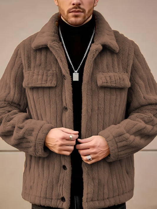 Pearson OBM Men'S Fleece-Lined Warm Long-Sleeve Jacket