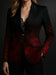 Stylish New Gradient Rose Print Blazer, Casual Suit Jacket with a High-End Feel