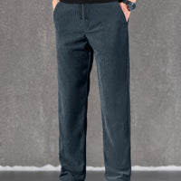 Men's Heavyweight Corduroy Fleece-Lined Sports Pants - Straight-Leg