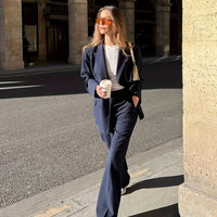 Women's Solid Color Casual Long Sleeve Suit Set