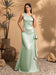 Women's Smooth Satin One-Shoulder Pleated Gown – Elegant Long Dress for Parties & Weddings