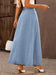 Casual Fashion Women's Simple Button- Mid-waist Denim Skirt