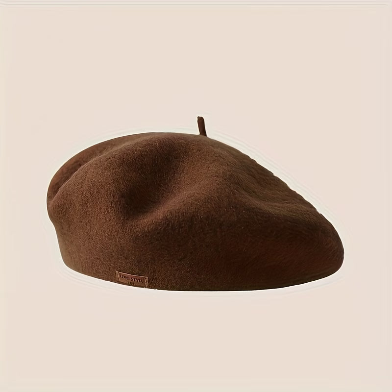 Elegant Lady Sewing Badge Beret