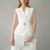 Easy Casual Solid Color Women's Sleeveless Suit