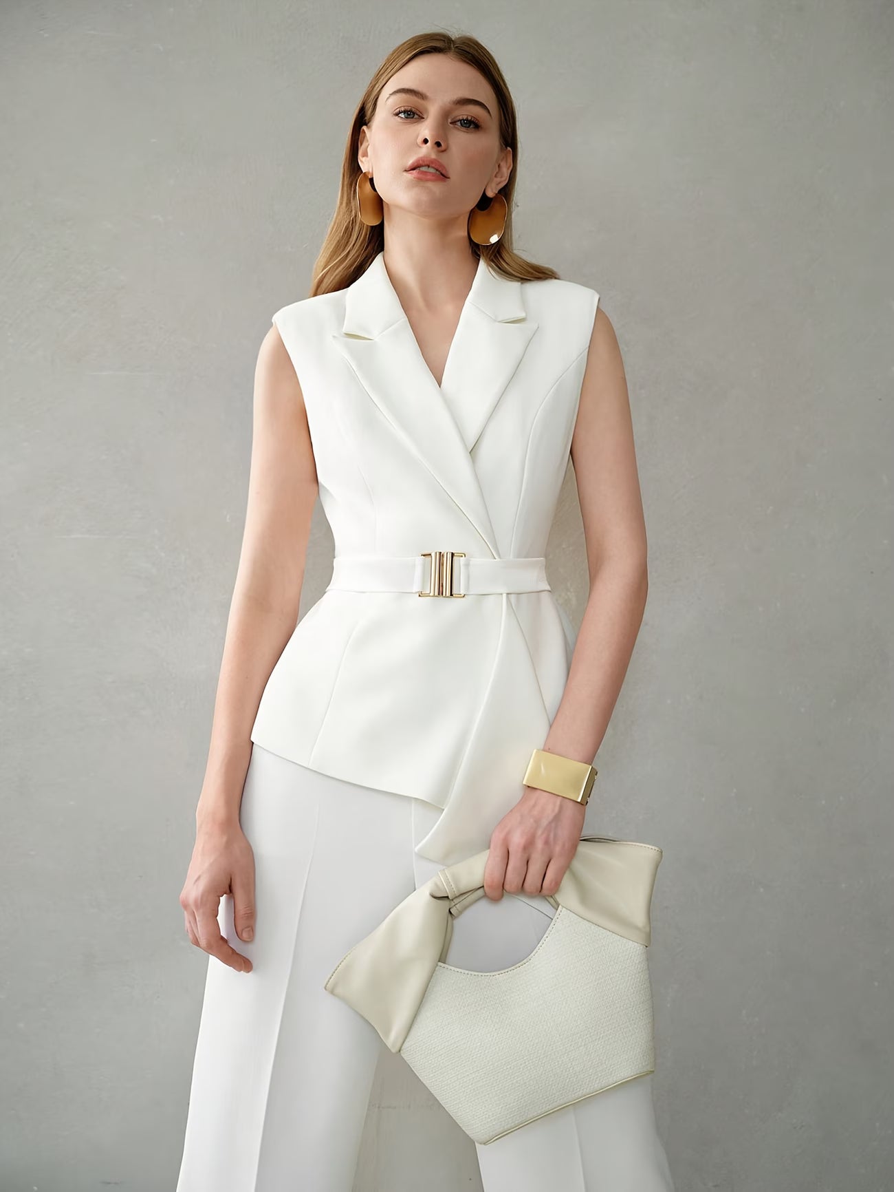 Easy Casual Solid Color Women's Sleeveless Suit